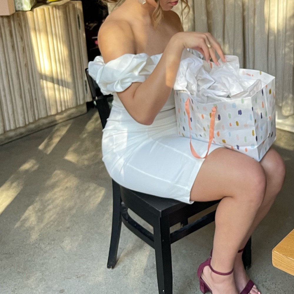 MIDI WHITE DRESS - Picture 6 of 6